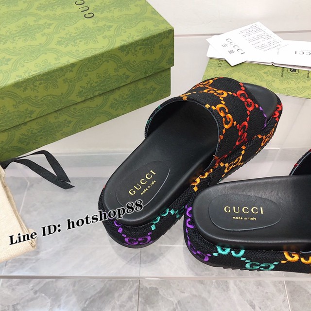 gucci古馳新色2022Gucci/Summer最新限量厚底拖鞋 dx3331